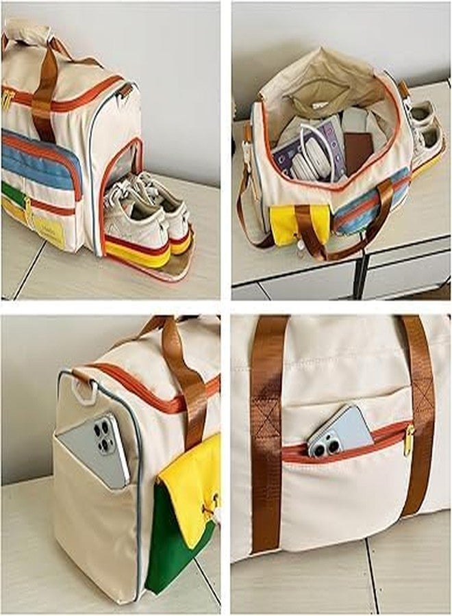 TAGUDA Travel Duffel Bag, Lightweight Carry on Weekender Bag Shoulder Bag for Gym Sports Shopping Business Travel Bag Handbag with Shoe Compartment for Outdoor Travel - Image 4